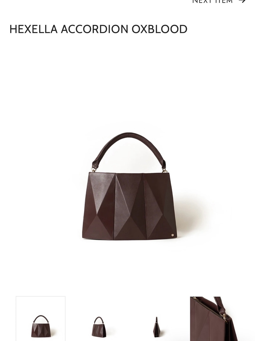 WARP Hexella Accordian Oxblood bag